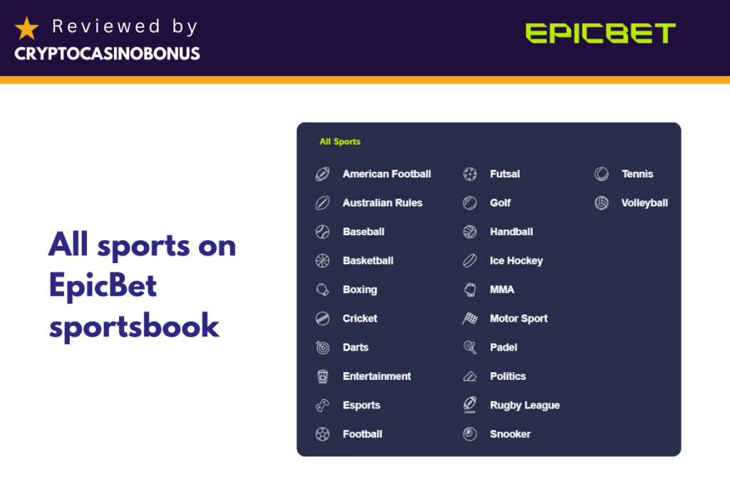 Epicbet Casino Review 6 All sports on EpicBet sportsbook